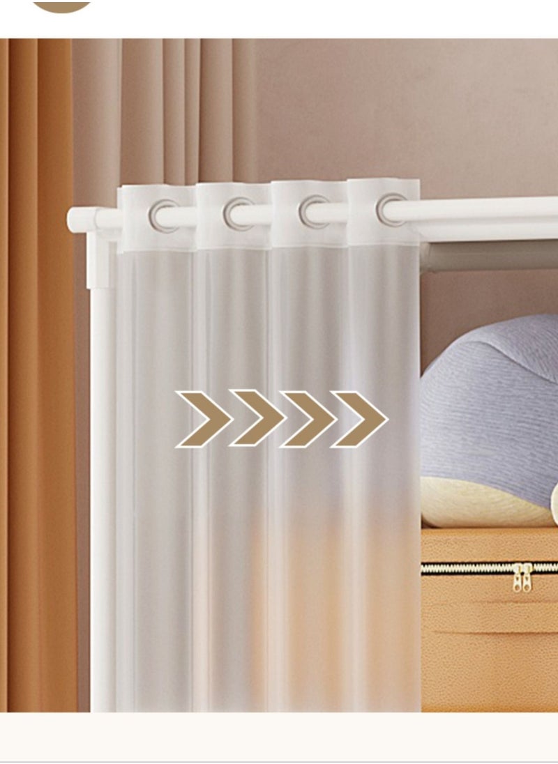 XiuWoo - Portable Wardrobe Storage Closet Clothes Storage Cabinet with Curtain Clothes Rack Multifunctional Storage Clothes Hanging Multi-Layer Shelving for Living Room Bedroom - Image 1