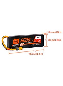 SPEKTRUM 7.4V 5000Mah 2S 50C Smart Lipo G2 Hard Case: Ic3 Spmx52S50H3  - Image 3