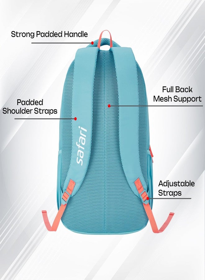 Safari Sigma 36L School bag for Boys and Girls, Office use/travel bag for man & women, Casual 3 Compartment Printed Large Men's Backpack Bags with Organizer, File holder, Color - Aqua - Image 5