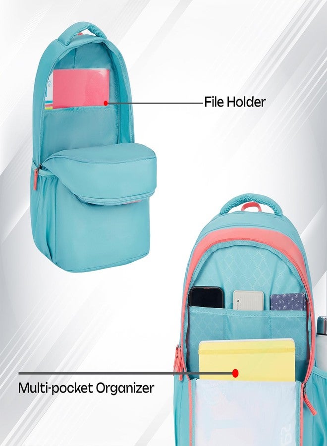 Safari Sigma 36L School bag for Boys and Girls, Office use/travel bag for man & women, Casual 3 Compartment Printed Large Men's Backpack Bags with Organizer, File holder, Color - Aqua - Image 3