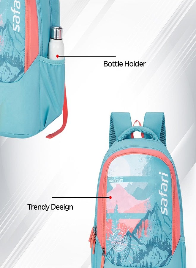 Safari Sigma 36L School bag for Boys and Girls, Office use/travel bag for man & women, Casual 3 Compartment Printed Large Men's Backpack Bags with Organizer, File holder, Color - Aqua - Image 4