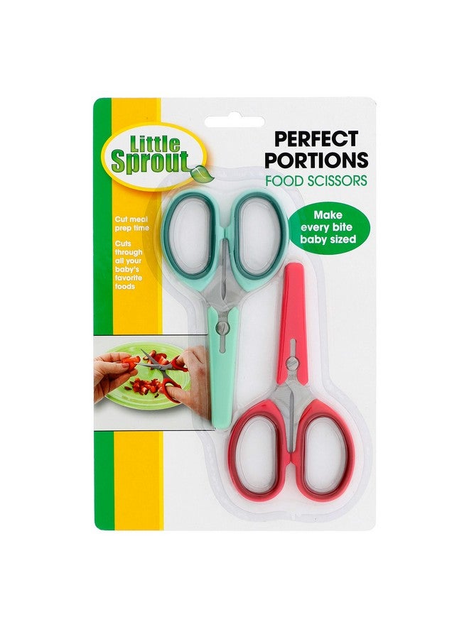 Sprout Cups مقص طعام الأطفال 2 عبوة مع أغطية ضرورة للآباء مقصات من الفولاذ المقاوم للصدأ لجعل كل قضمة بحجم الأطفال وآمنة محمولة للأطفال والرضع (اللحوم والفواكه والخضروات) - Image 2