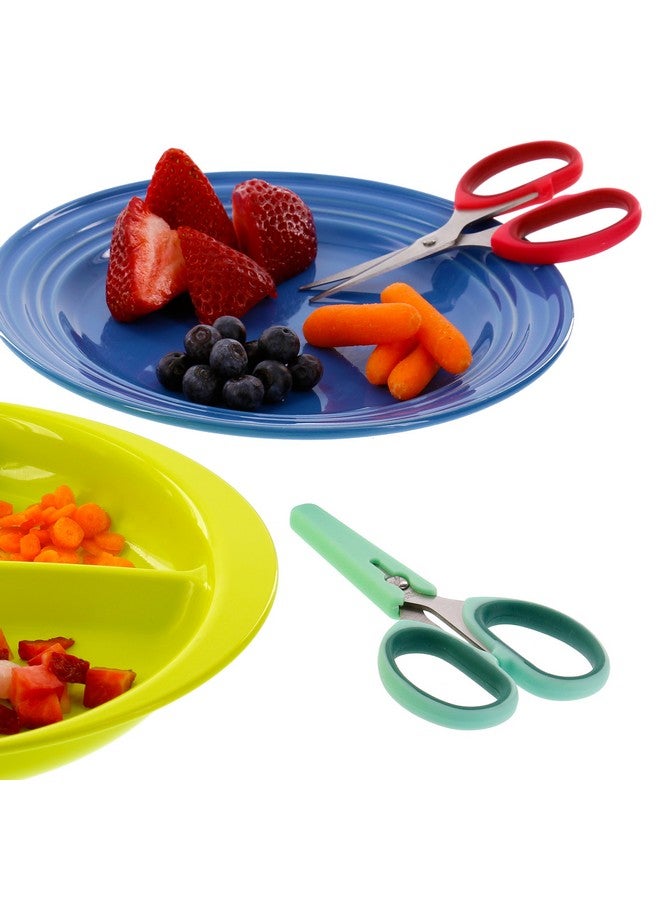 Sprout Cups مقص طعام الأطفال 2 عبوة مع أغطية ضرورة للآباء مقصات من الفولاذ المقاوم للصدأ لجعل كل قضمة بحجم الأطفال وآمنة محمولة للأطفال والرضع (اللحوم والفواكه والخضروات) - Image 4