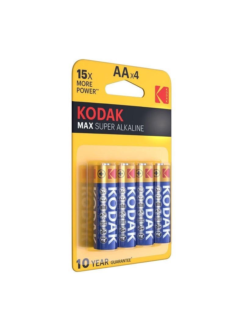 Kodak AAx4 MAX Super 1.5V Alkaline Batteries - 5 Cards (20 Batteries) - Image 3