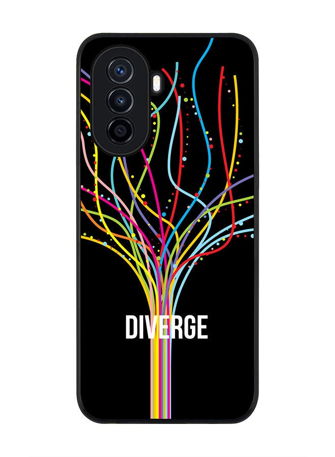 Stylizedd Rugged Black edge case for Huawei Nova Y70  Slim fit Soft Case Flexible Rubber Edges Anti Drop TPU Gel Thin Cover - Diverge (Black) - Image 1