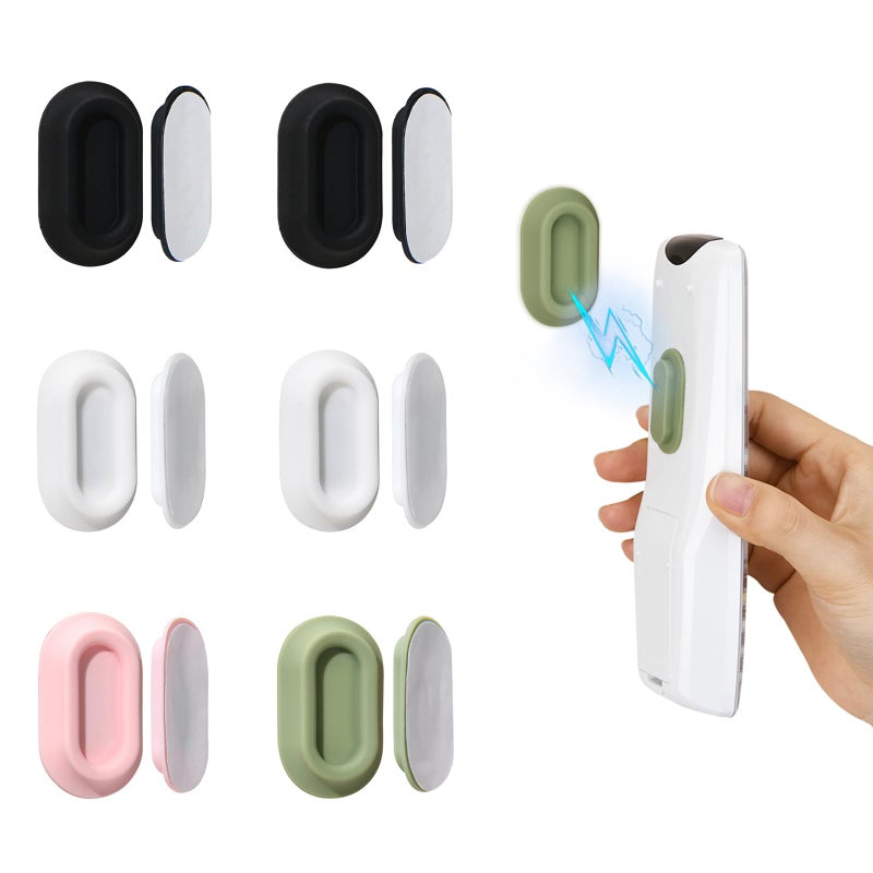 Xyofun Magnetic Remote Control Holder Wall Mount - 6 Pcs No Drill Self-Adhesive Organizer For Air Conditioner & Tv Remotes  Storage Caddy For Televisions Backside - White&Black&Pink&Green - Image 1