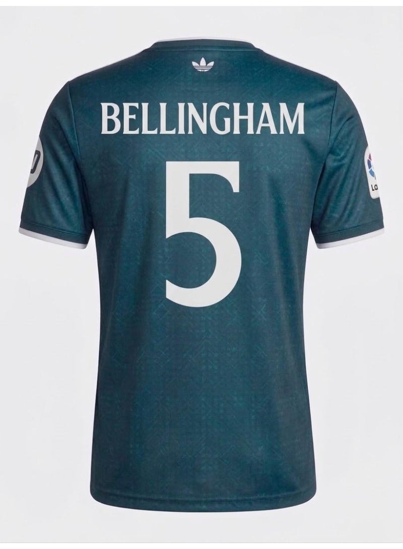 Real Madrid Football Jersey – Bellingham 5 Teal Short Sleeve Soccer Shirt - Image 3