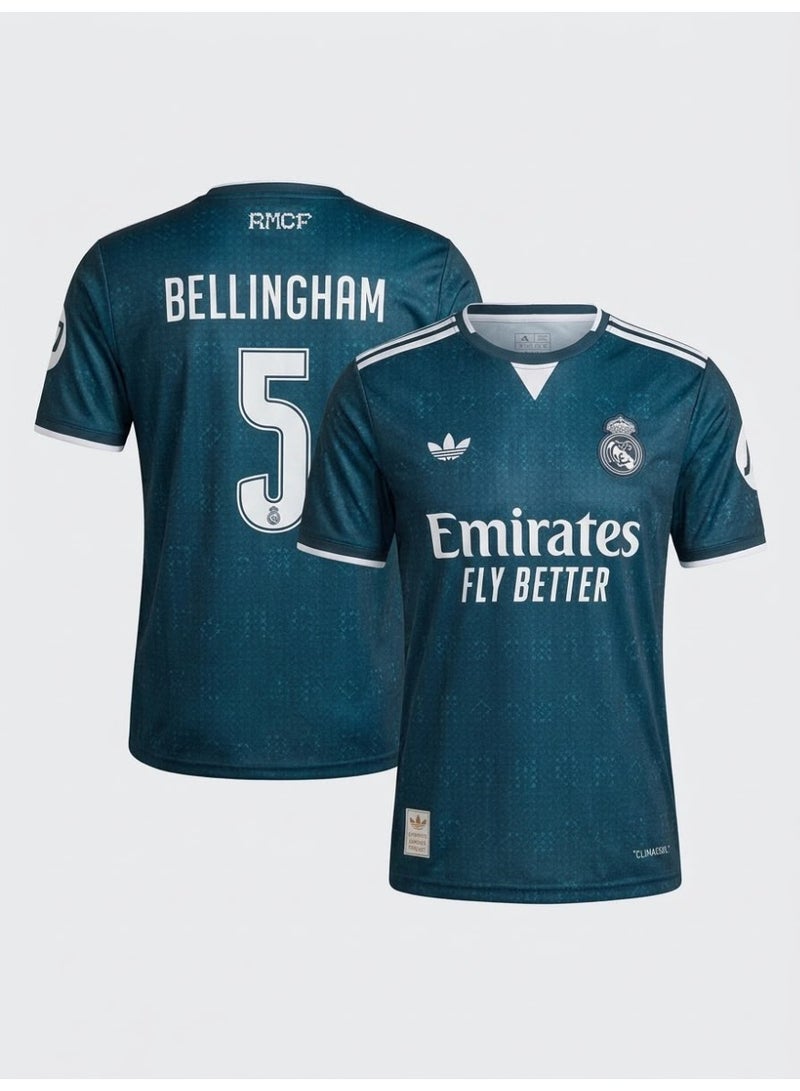Real Madrid Football Jersey – Bellingham 5 Teal Short Sleeve Soccer Shirt - Image 1