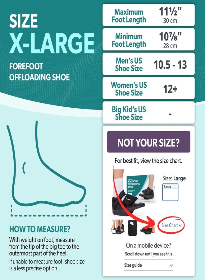 BraceAbility Forefoot Offloading Post-Op Shoe - Non-Weight Bearing Medical Wedge Boot for Diabetic Foot Ulcer, Metatarsal Fracture, Broken Toe, Bunion, Hammer Toe Surgery - Fits Men and Women (XL) - Image 2