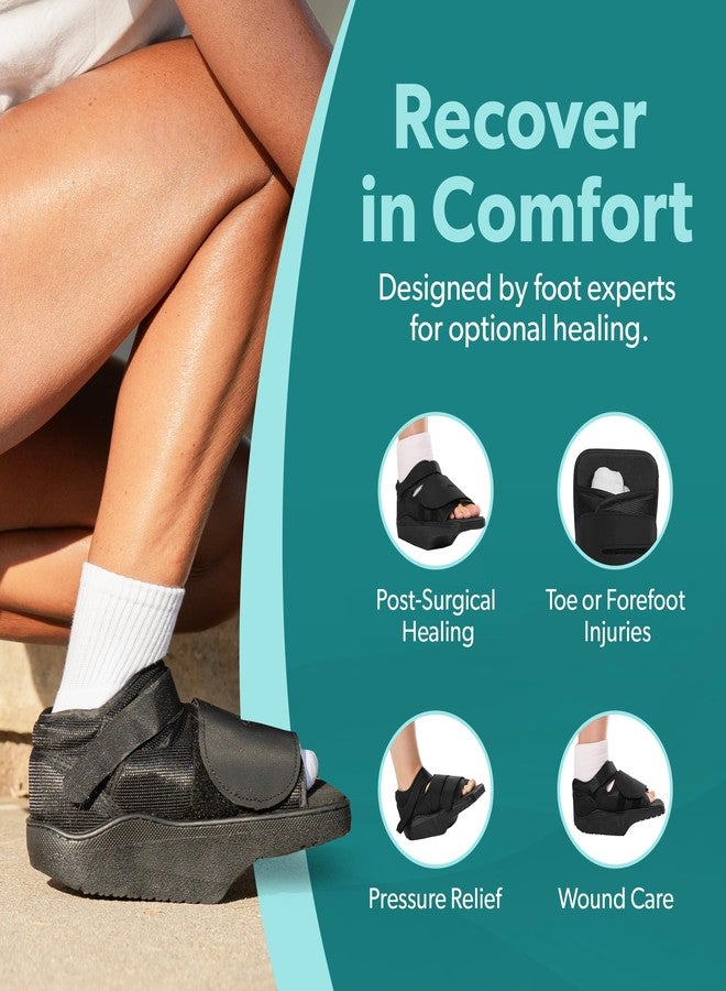 BraceAbility Forefoot Offloading Post-Op Shoe - Non-Weight Bearing Medical Wedge Boot for Diabetic Foot Ulcer, Metatarsal Fracture, Broken Toe, Bunion, Hammer Toe Surgery - Fits Men and Women (XL) - Image 4