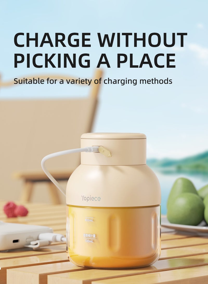 Portable Juicer, Multi-Purpose Large Capacity Juicing Bottle,Cordless, 1200ml Large Capacity,Portable Blender Rechargeable,for Shakes & Smoothies,for Juice,Type C  - Image 5