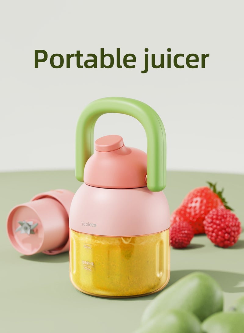 Portable Juicer, Multi-Purpose Large Capacity Juicing Bottle,Cordless, 1200ml Large Capacity,Portable Blender Rechargeable,for Shakes & Smoothies,for Juice,Type C  - Image 2