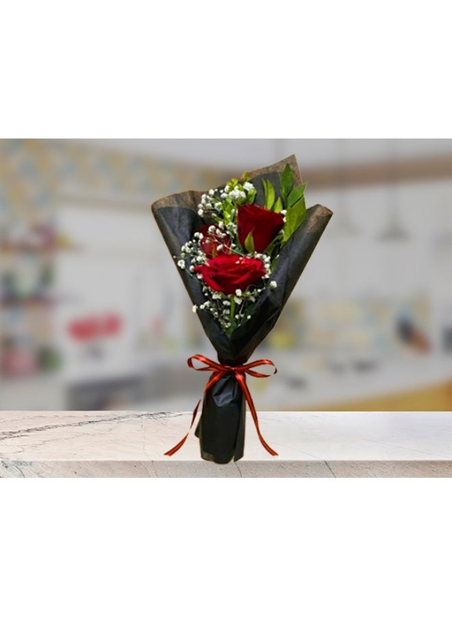Red Rose wrapped in packing