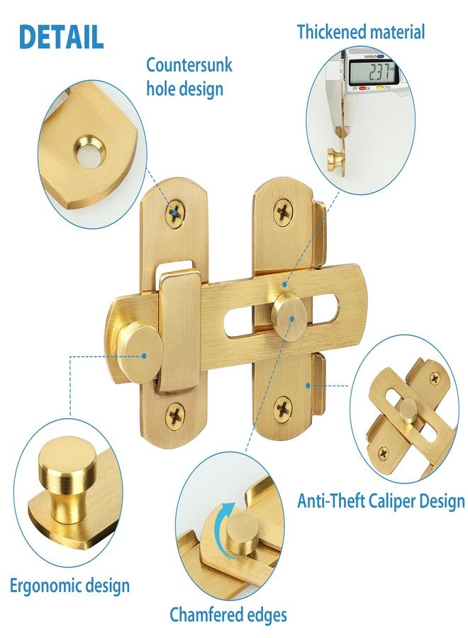 Alise 4 inch Heavy Duty Flip Latch Gate Latches, Safety Door Lock for Barn Wood Fence Sliding French Doors,SUS304 Stainless Steel Gate Hardware. Gold Finish,MS9500-G - Image 4