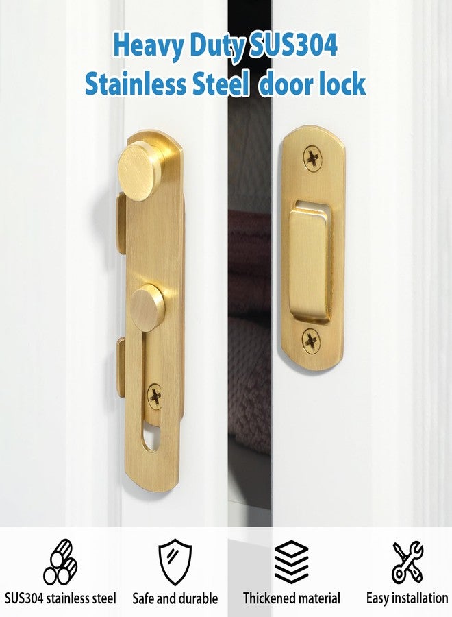 Alise 4 inch Heavy Duty Flip Latch Gate Latches, Safety Door Lock for Barn Wood Fence Sliding French Doors,SUS304 Stainless Steel Gate Hardware. Gold Finish,MS9500-G - Image 2