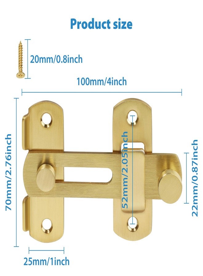 Alise 4 inch Heavy Duty Flip Latch Gate Latches, Safety Door Lock for Barn Wood Fence Sliding French Doors,SUS304 Stainless Steel Gate Hardware. Gold Finish,MS9500-G - Image 3