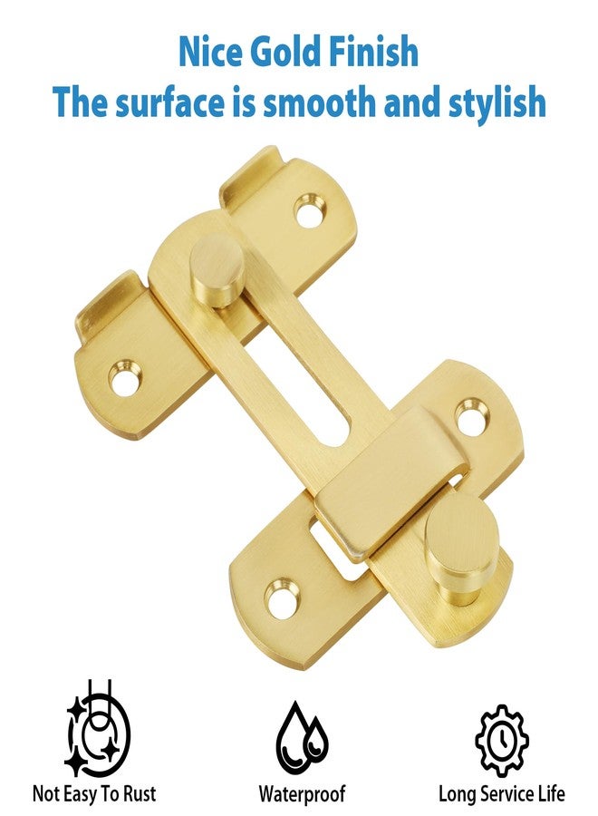 Alise 4 inch Heavy Duty Flip Latch Gate Latches, Safety Door Lock for Barn Wood Fence Sliding French Doors,SUS304 Stainless Steel Gate Hardware. Gold Finish,MS9500-G - Image 5