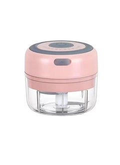 Household Electric Mini Vegetable Chopper Electric Garlic Chopper USB Rechargeable Ginger Grinder Strong And Durable Chilli Vegetable Grinder Kitchen Vegetable Chopper Mincer (100ML) (Pink)