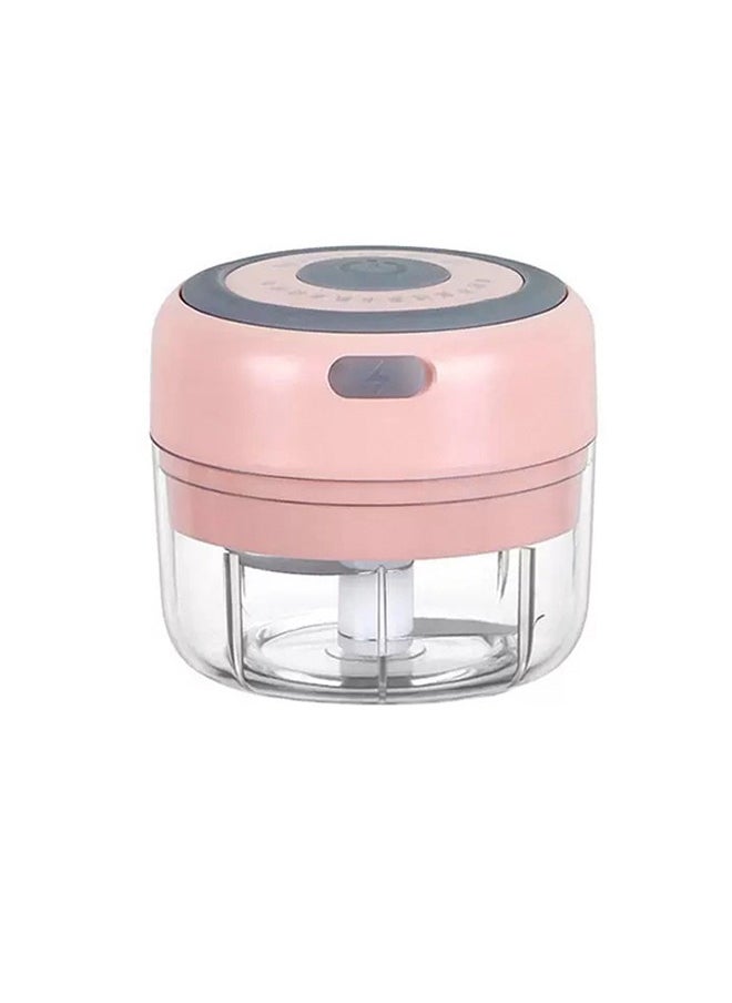 Generic - Household Electric Mini Vegetable Chopper Electric Garlic Chopper USB Rechargeable Ginger Grinder Strong And Durable Chilli Vegetable Grinder Kitchen Vegetable Chopper Mincer (100ML) (Pink) - Image 1
