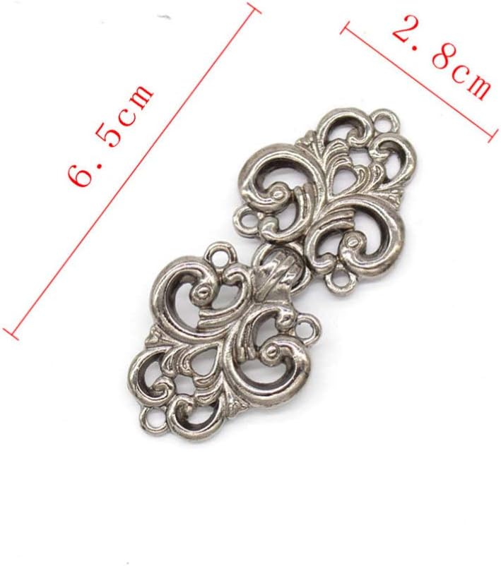 klarako Swirl Flower Cape Cloak Clasp Vintage Decorative Sew on Hooks and Eyes Cardigan Clip Sweater Jewelry 5 Pairs (Mixed Color) - Image 4