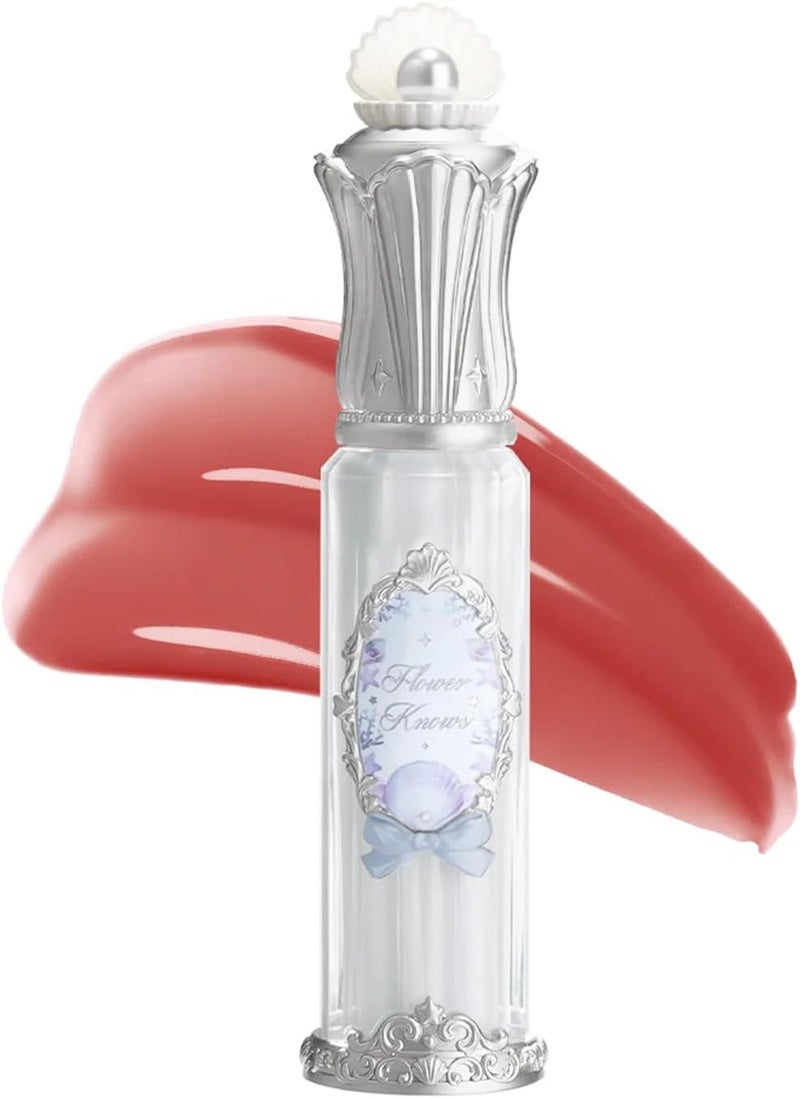 Flower Knows Shell's Jewel Nourishing Lip Glaze,Hydrating Brick Red Lip Gloss with Hyaluronic,Moisturizing Plumping Oil,Non-Sticky,0.16 Fl.Oz(P09 Coral Conch) - Image 1