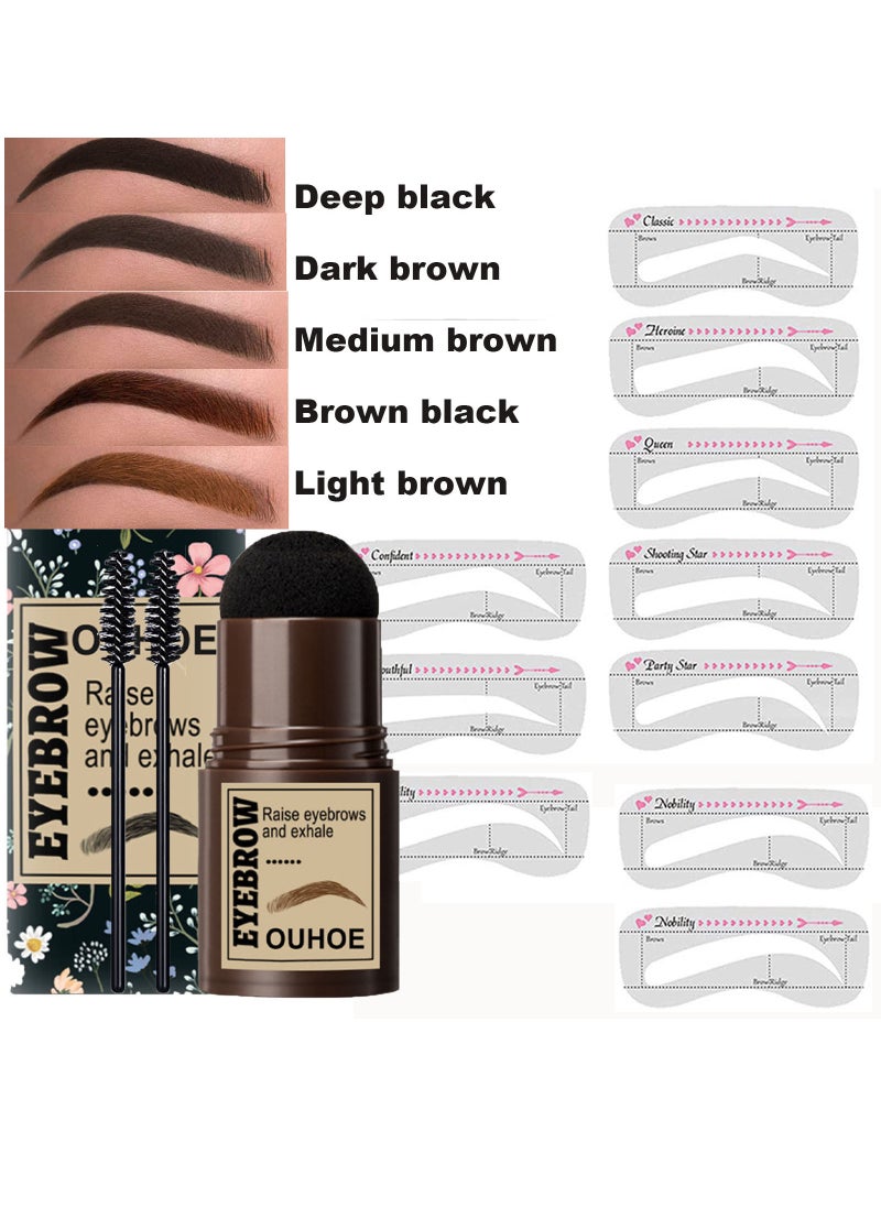 OUHOE - 5color Eyebrow Stamp Stencil Kit One Step Brow Stamp Shaping Kit - Image 1