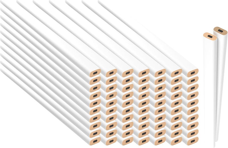 Graphite Hard Lead Carpenter Pencils Bulk - (72) Pieces Lumber Wooden Pencil #2 (HB) - White - Image 1