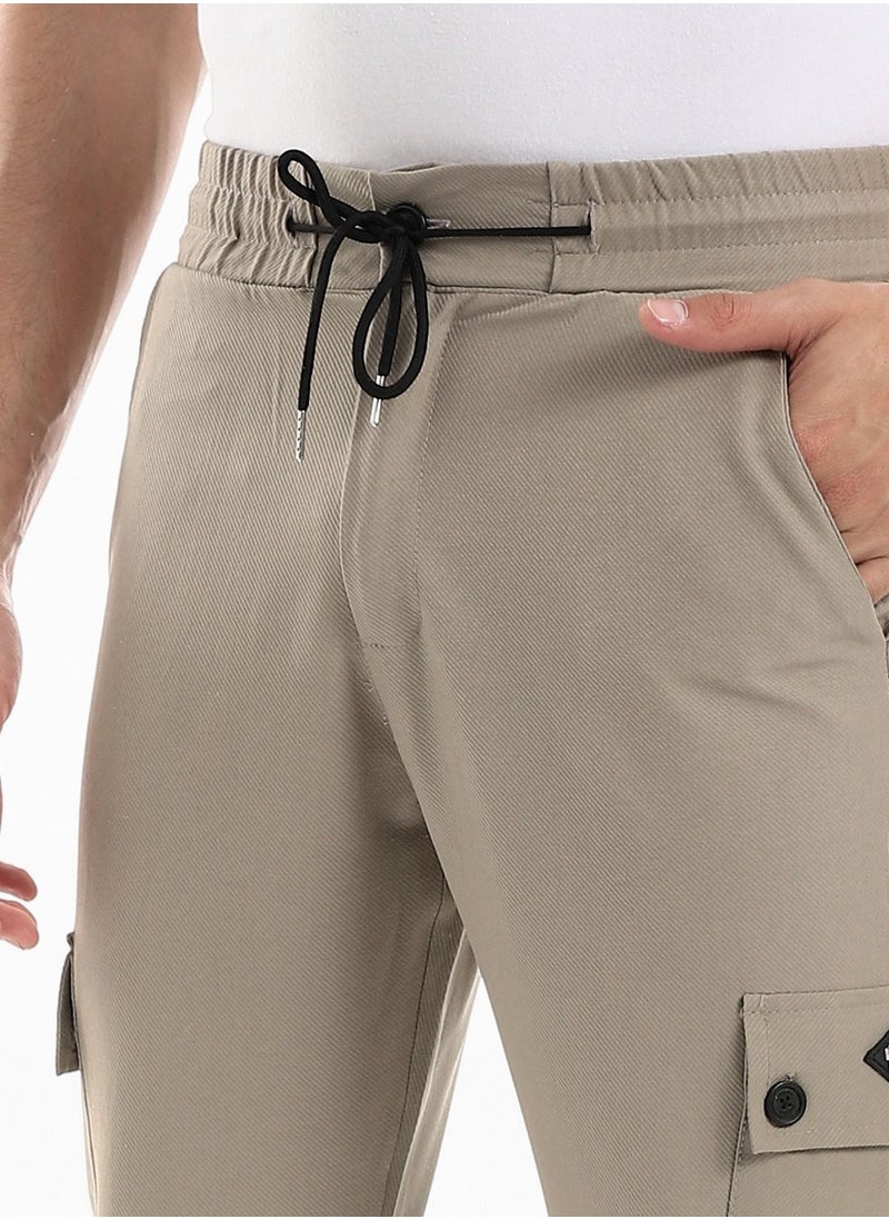 WHITE RABBIT - White Rabbit Slip On Plain Black Men Practical Joggers - Image 1