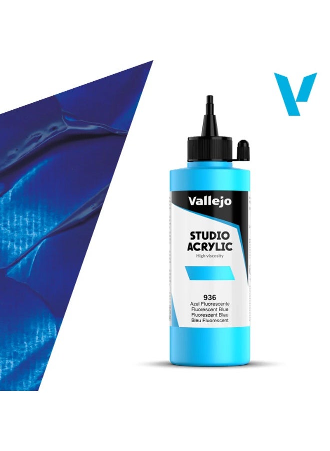 فاليجو طلاء أكريليك ستوديو أزرق فلورسنت 200 مل - أزرق نيون مكثف للفنانين - (22937)