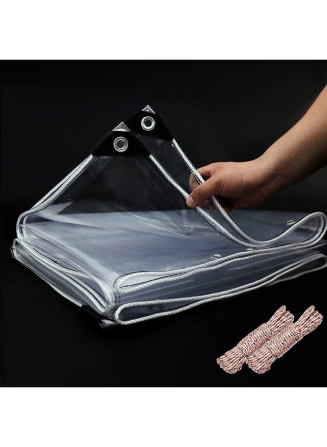 EASTARP 20 Mil Heavy Duty Clear Vinyl PVC Tarp,UV Resistant Glass Tarps Transparent Tarpaulin with Grommets&Reinforced Edges,Suit for Plant Greenhouse Balcony Garden Pet Hutch Roof,Full Size 6'x10' - Image 1