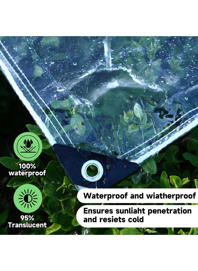 EASTARP 20 Mil Heavy Duty Clear Vinyl PVC Tarp,UV Resistant Glass Tarps Transparent Tarpaulin with Grommets&Reinforced Edges,Suit for Plant Greenhouse Balcony Garden Pet Hutch Roof,Full Size 6'x10' - Image 4