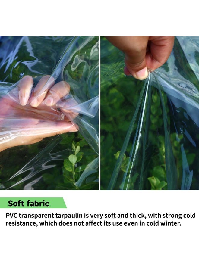 EASTARP 20 Mil Heavy Duty Clear Vinyl PVC Tarp,UV Resistant Glass Tarps Transparent Tarpaulin with Grommets&Reinforced Edges,Suit for Plant Greenhouse Balcony Garden Pet Hutch Roof,Full Size 6'x10' - Image 5