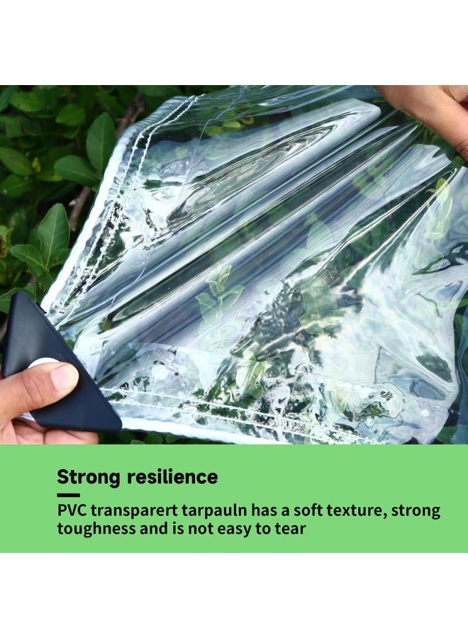 EASTARP 20 Mil Heavy Duty Clear Vinyl PVC Tarp,UV Resistant Glass Tarps Transparent Tarpaulin with Grommets&Reinforced Edges,Suit for Plant Greenhouse Balcony Garden Pet Hutch Roof,Full Size 6'x10' - Image 3