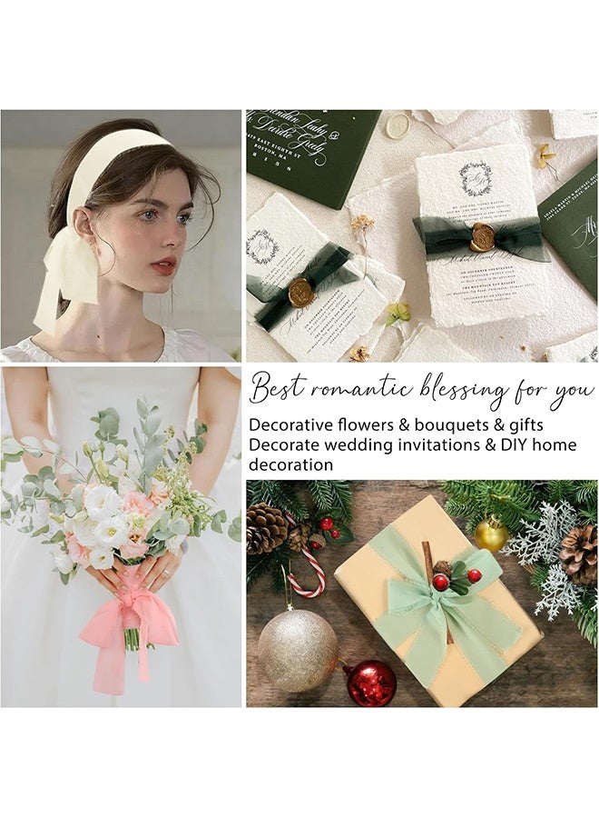 إم إكس إن 6 لفات من شريط الحرير الشيفون - شريط ساتان من القماش الملون بطول 33 ياردة لتغليف الهدايا، والحرف اليدوية، وصناعة أقواس الشعر، وإكليل الزهور، وتزيين حفلات الزفاف وغيرها من مشاريع الخياطة - Image 5