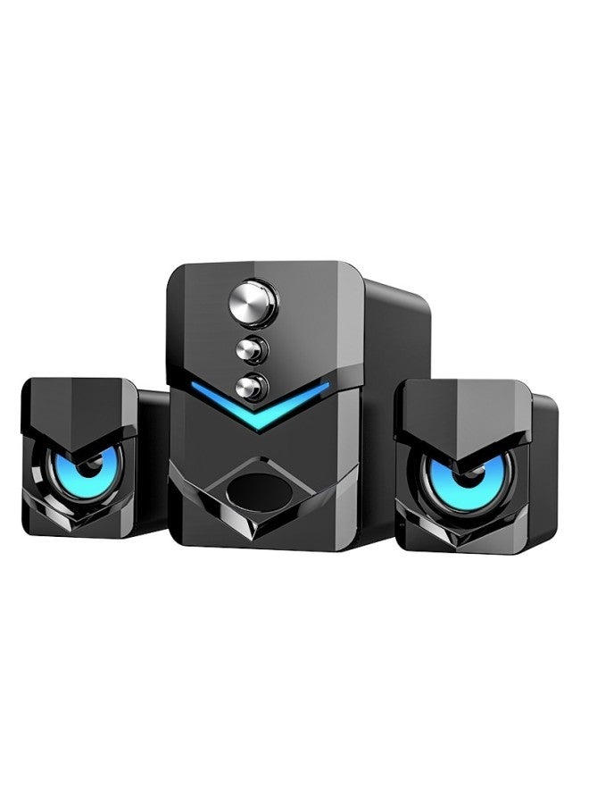 SADA D-222 Computer Speakers, Bluetooth Desktop Subwoofer, Home Multimedia 2.1 Channel Usb Wired Small Steel Cannon, For Mobile Phones And Laptops - Image 1