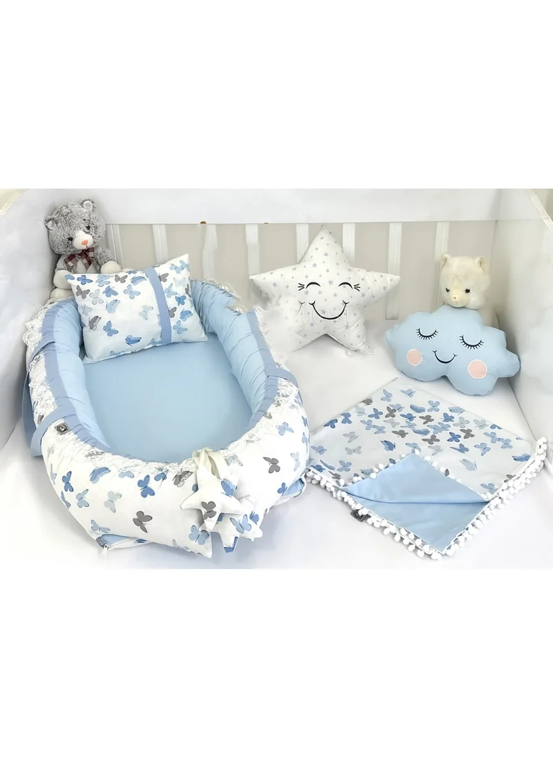 Ebabynest Butterfly Series Blue Babynest Set V2 with Pompom