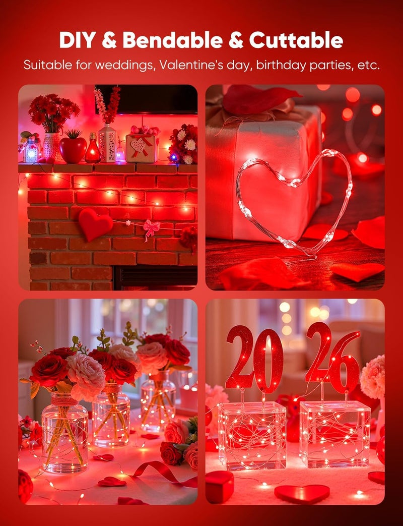 Brightown 12 Pack LED Fairy Lights, Waterproof, Red, 7 Feet, 20 LEDs, Battery Operated, Flexible Silver Wire, Safe, Energy Saving, Long-Lasting, Indoor and Outdoor Use - Image 4