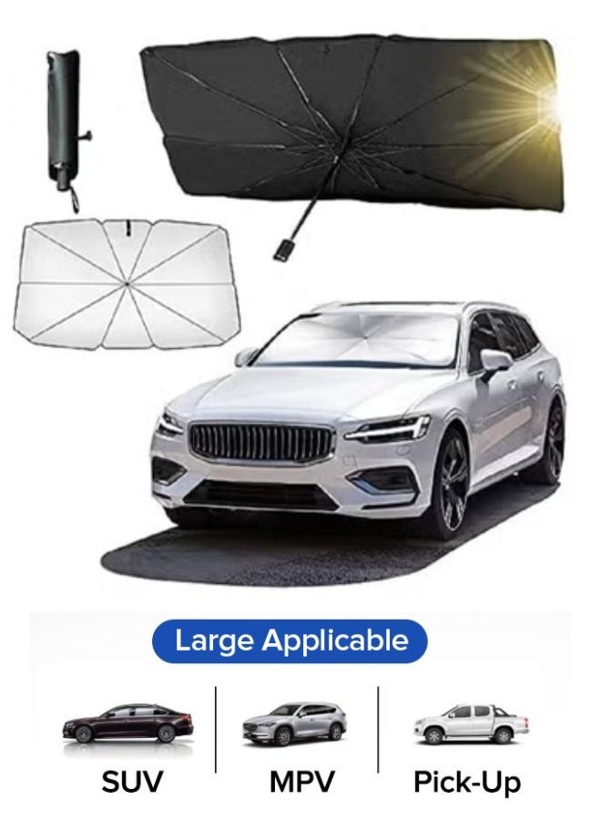 AMTCO Car Windshield Sun Shade UV Rays, Car Umbrella Sun Shade Cover,Foldable Reflector Umbrella Sunshade for Cars - Image 1