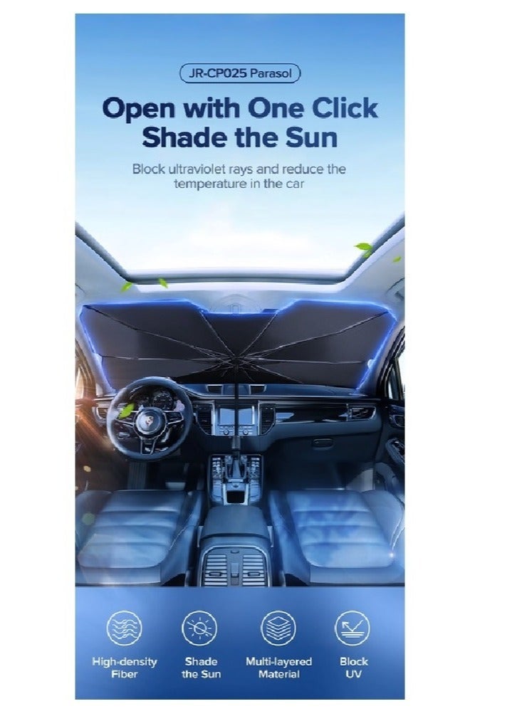 AMTCO Car Windshield Sun Shade UV Rays, Car Umbrella Sun Shade Cover,Foldable Reflector Umbrella Sunshade for Cars - Image 4