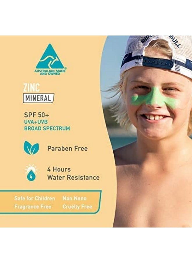 Sun Zapper - Zinc Oxide Sunscreen Skin Tone Green & Gold Spf 50+ Very High Sun Protection Waterproof Sunblock For Face & Body Adults Kids Baby Travel Stick - Image 1