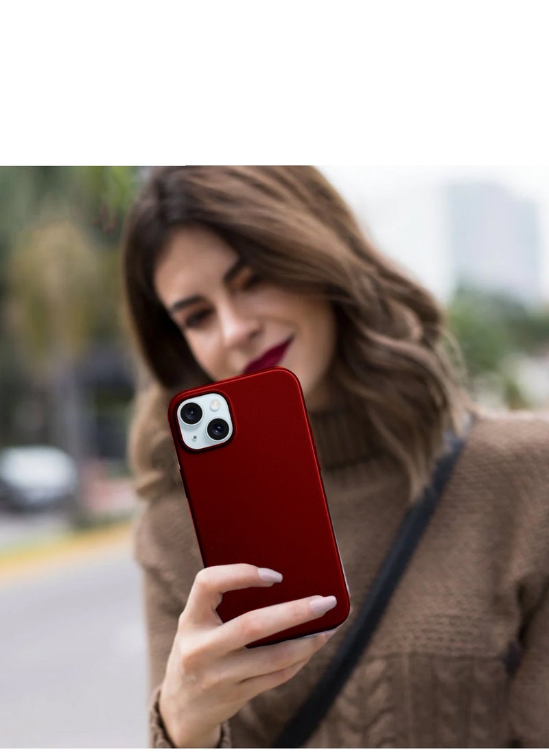Wtech - Soft Liquid Silicone Case Cover For Apple iPhone 15 Plus 2023 Maroon - Image 1