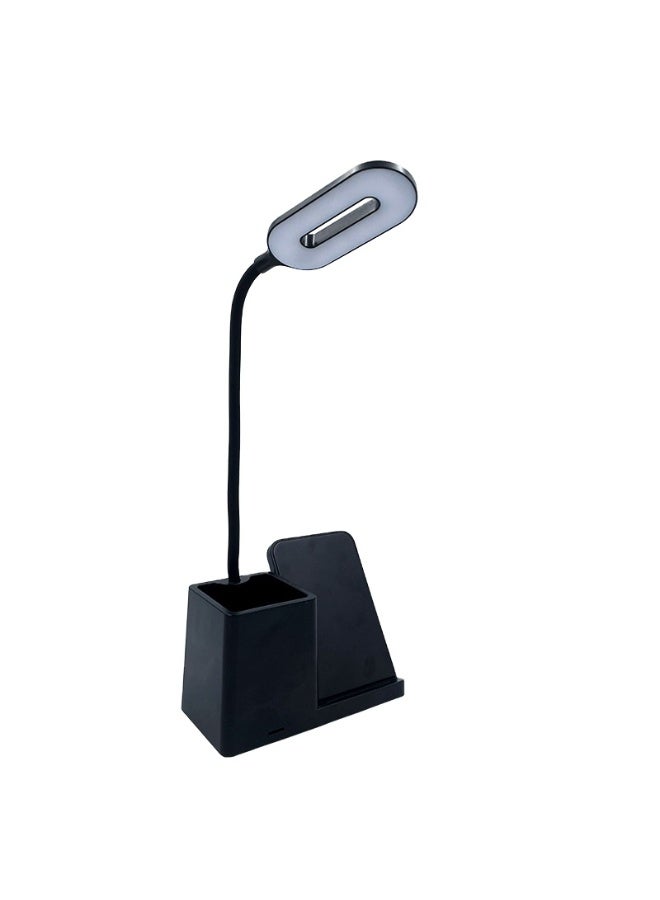 مصباح مكتب LED متعدد الوظائف 4 في 1 - شاحن لاسلكي سريع، حامل أقلام، وحامل هاتف بتصميم عصري مرن - Image 3
