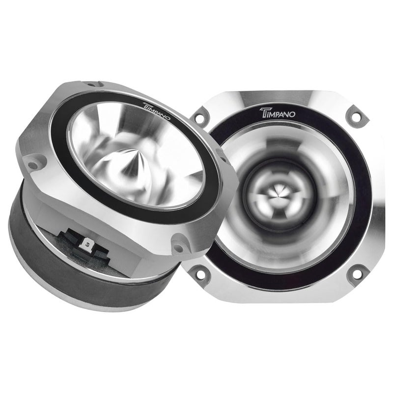 Timpano Super Tweeter 4 Inch TPT-ST25 Chrome, 8 Ohm, 900 Watts Max, 107 dB, 1.5 in Voice Coil, HIgh Sensitivity, Slim Profile Bullet Tweeters Speakers for Pro Audio (Pair) - Image 1