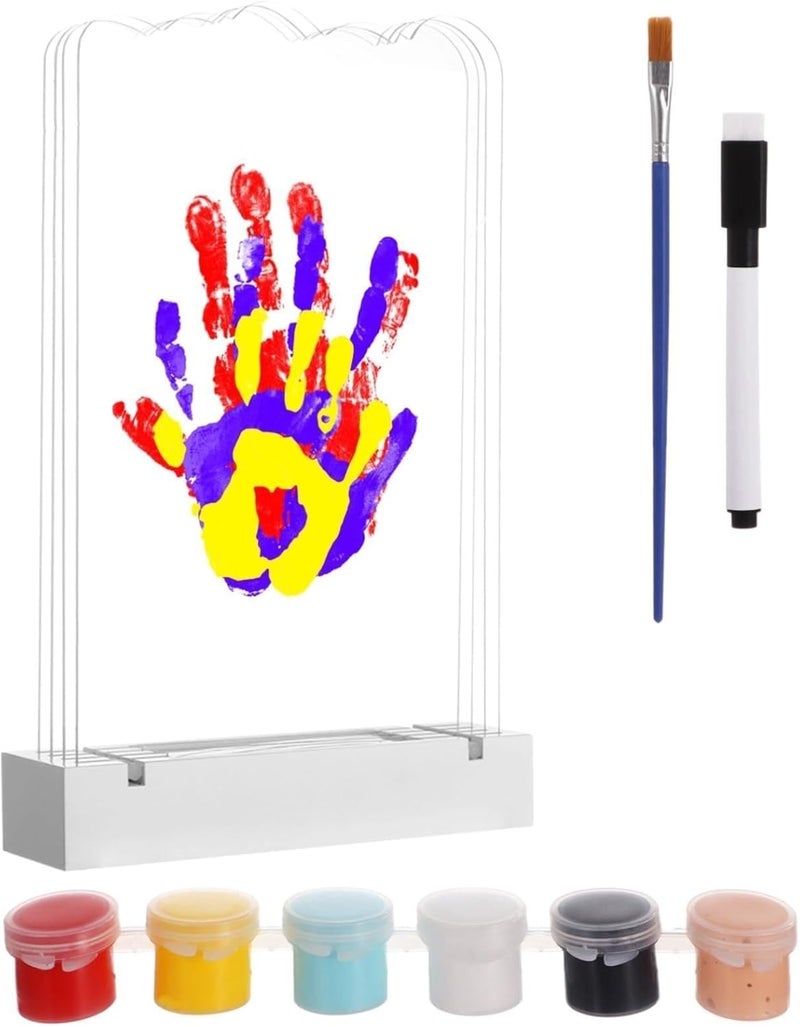 Personalized Led Handprint Keepsake Kit, Custom Family Footprint Frame for New Parents, Hand and Foot Art with Night Light - Image 1