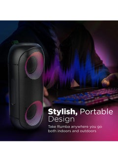 VERTUX Immersive Roomba Wireless Gaming Speakers with Aurasync LED Lighting | Bluetooth Connectivity | Portable Design | IPX6 Water Resistant  - Image 3