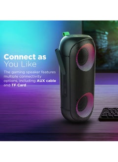 VERTUX Immersive Roomba Wireless Gaming Speakers with Aurasync LED Lighting | Bluetooth Connectivity | Portable Design | IPX6 Water Resistant  - Image 5