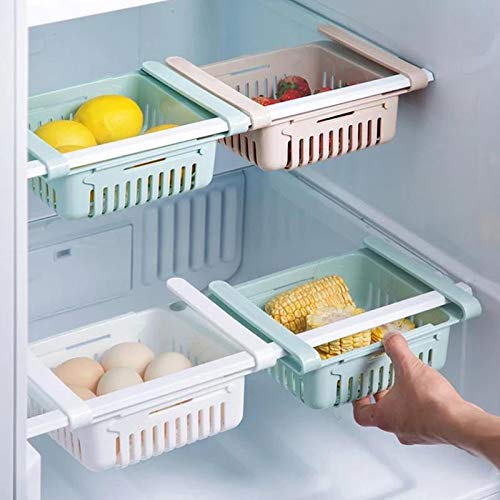 Generic Fridge Organizer Drawer 4pcs Adjustable Fridge Storage Basket Fridge Racks Tray Sliding Storage Racks4pcs  - Image 4