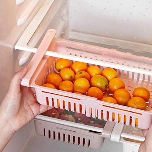 Generic Fridge Organizer Drawer 4pcs Adjustable Fridge Storage Basket Fridge Racks Tray Sliding Storage Racks4pcs  - Image 3