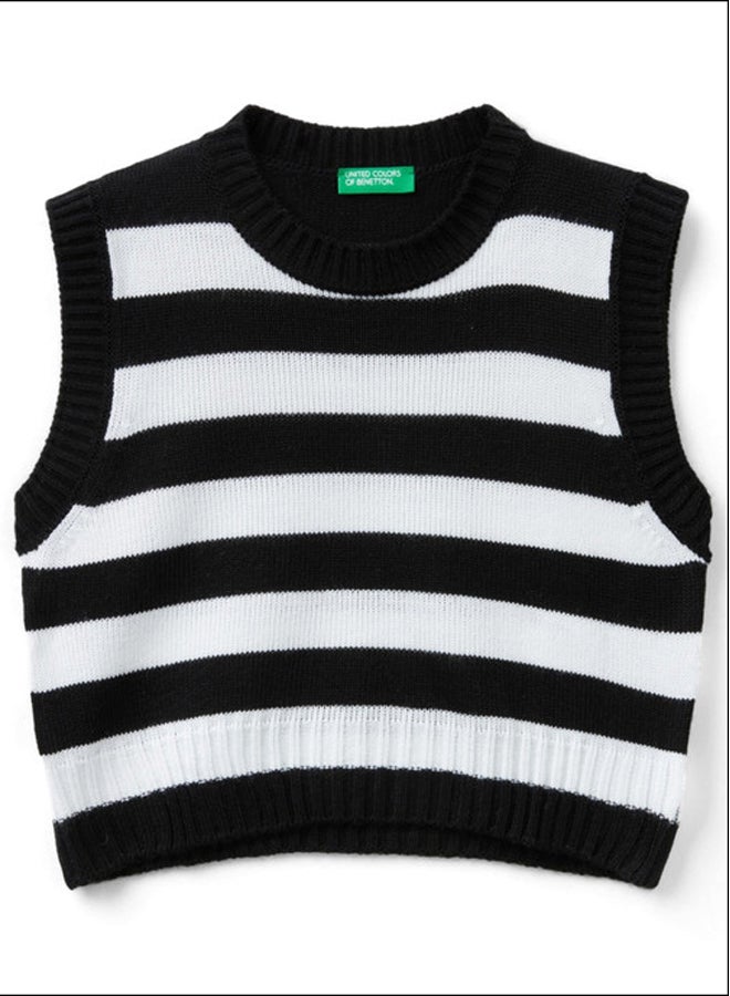 Benetton TWO-TONE STRIPED VEST  - Image 2