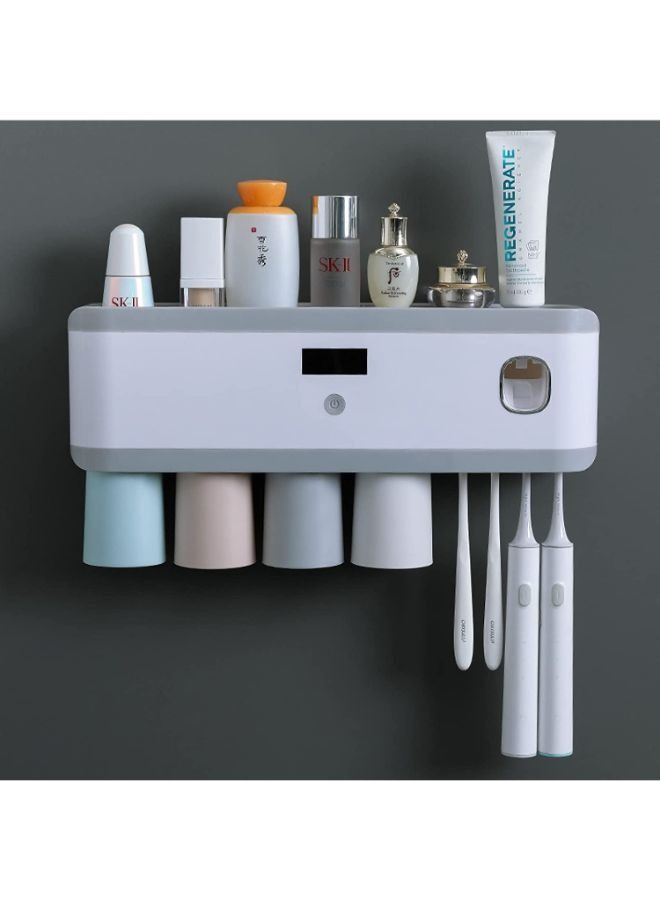 Wall Mounted Sterilzer Toothbrush Holder With Toothpaste Dispenser - Image 1